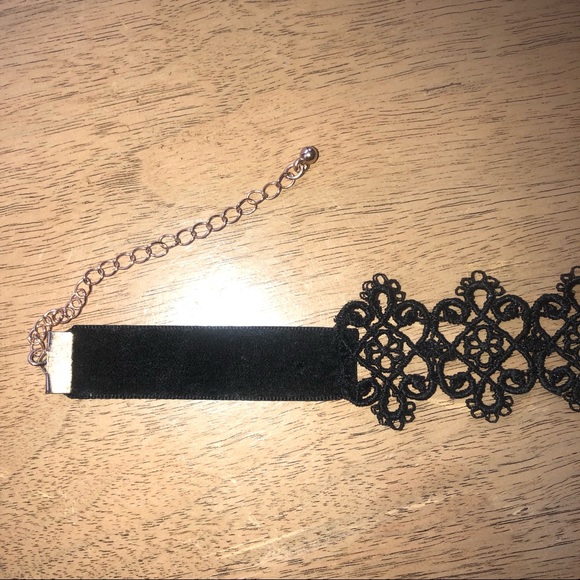 Black Crochet Choker Necklace - Picture 2 of 2